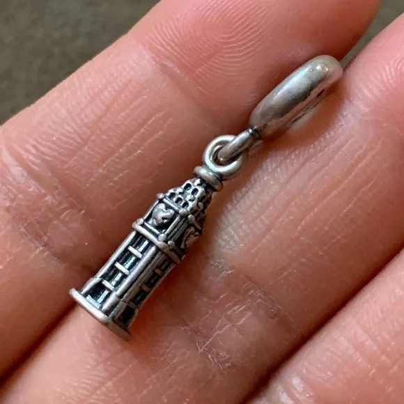Retired Pandora Big Ben United Kingdom National Icon Bead Charm Sterling Silver - Picture 7 of 13